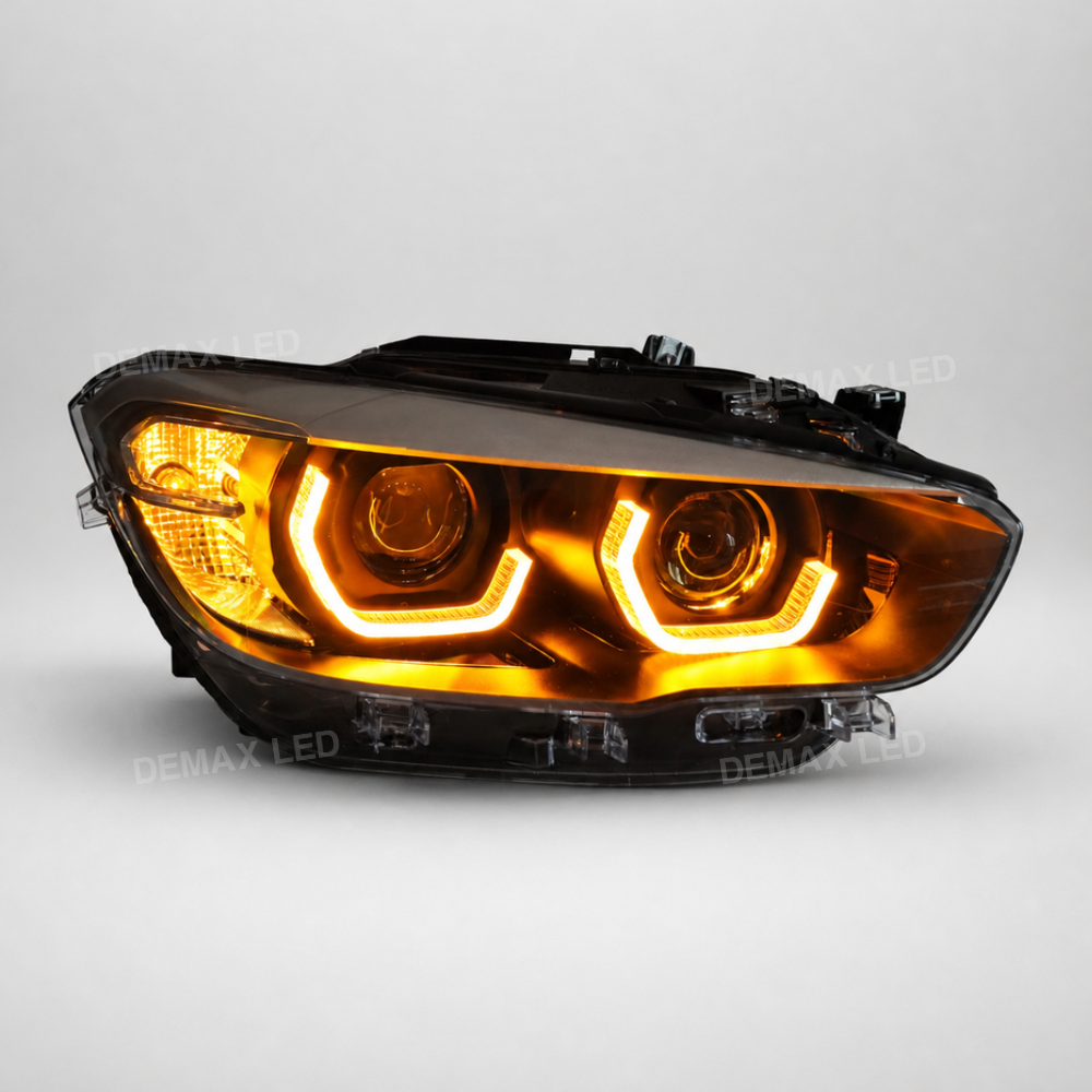 LED headlight for BMW 1 Series F20/F21 LCI with amber turn signal on