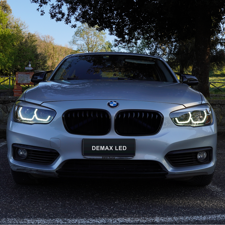 BMW 1 Series F20/F21 LCI with LED daytime running lights on, front view