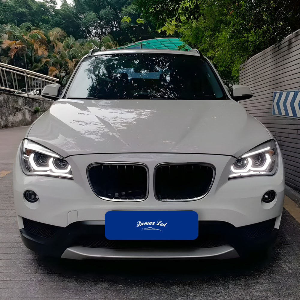 LED headlights BMW X1 E84 installed on car front view

Phares LED BMW X1 E84 installés vue avant